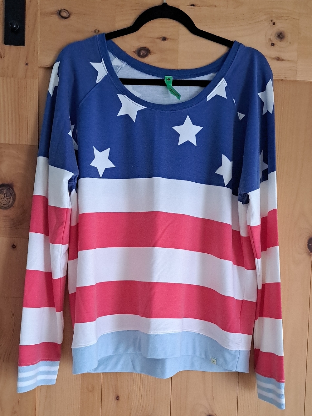 Honey Dew Stars & Stripes Long Sleeve Pullover - Red White Blue Xl USA Flag